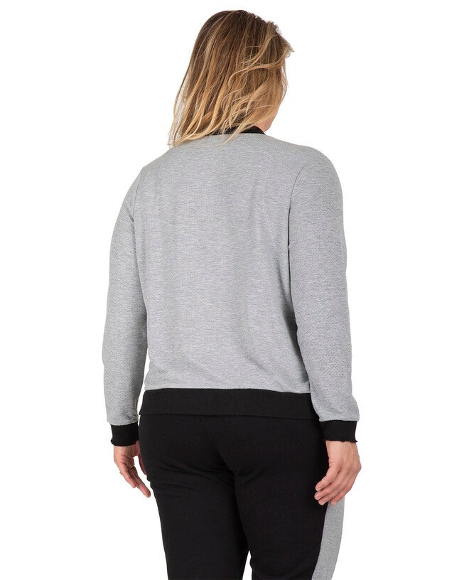 Alexis French Terry Zip Front Baseball Jacket, , alternate image number 5