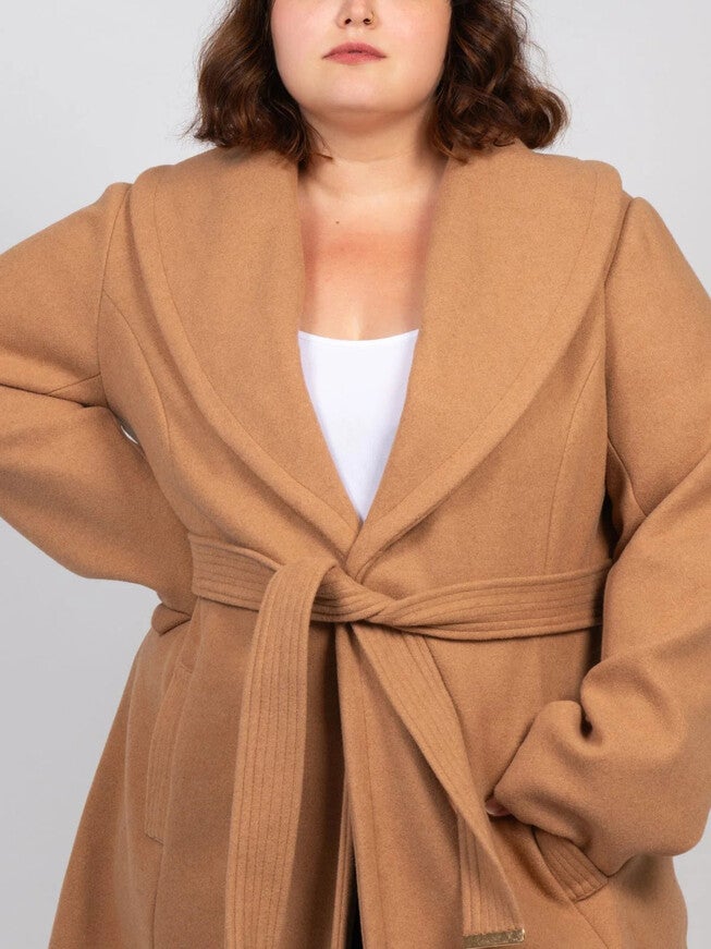 Hazel Coat Round Collar Belted Pockets, , alternate image number null