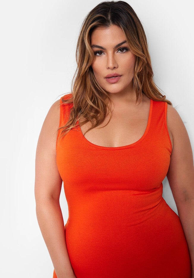 Essential Tank Maxi Bodycon Dress, Orange / Orange, alternate image number 1