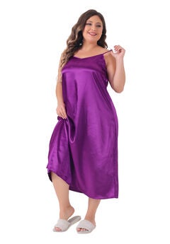 V Neck Satin Pajamas Sleeveless Cami Slip Dress