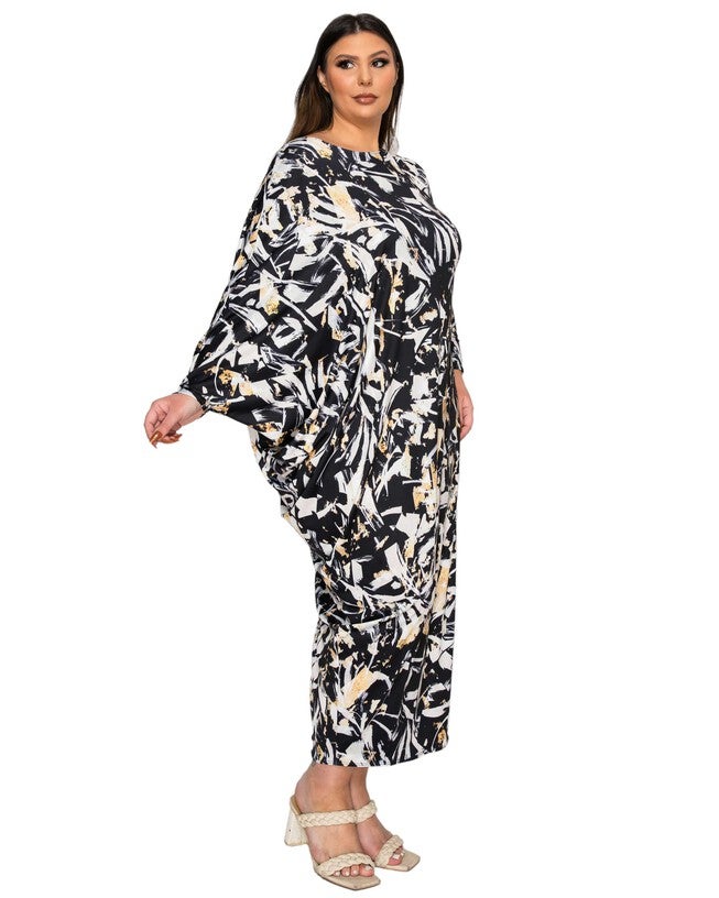 Asher Asymmetrical Dress, Black Taupe / Black, alternate image number 1