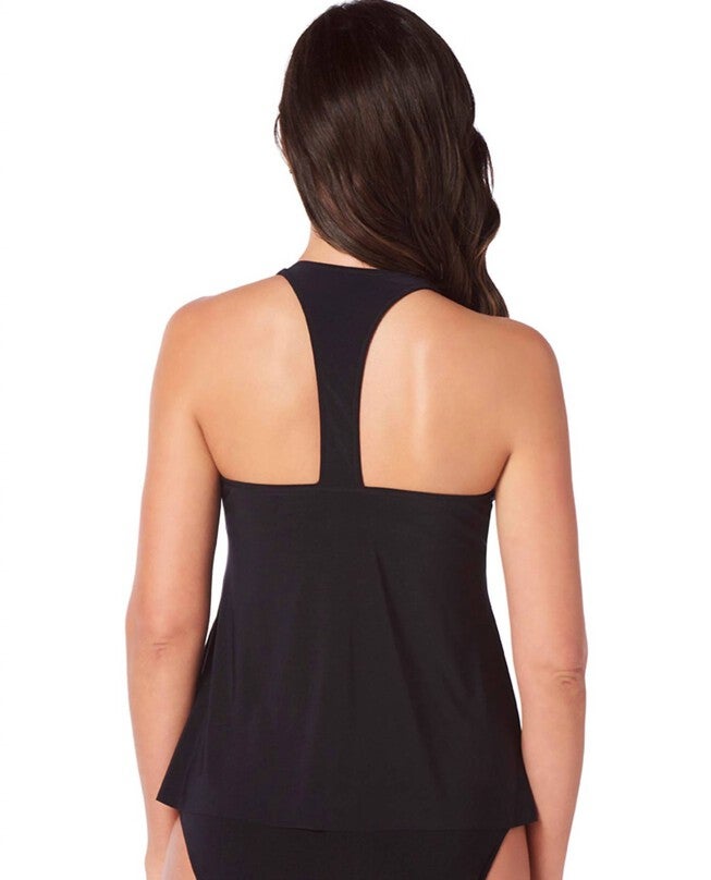TAYLOR RACERBACK UNDERWIRE TANKINI TOP, Black / Black, alternate image number 1