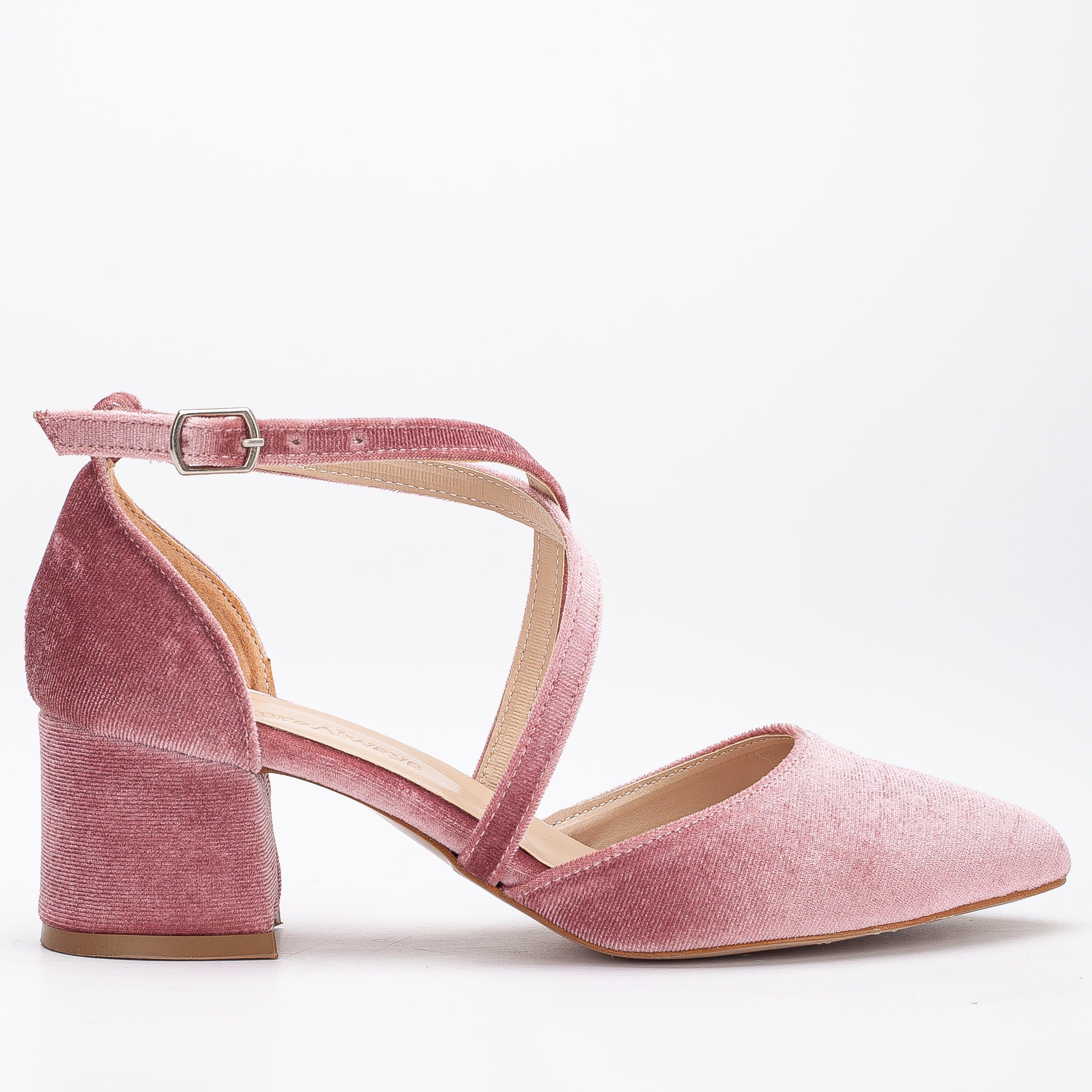 Dolly Low Block Heel Pumps, Rose Velvet / Mauve, hi-res image number 0
