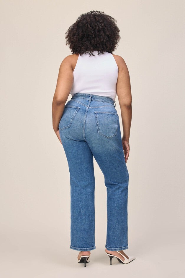 SAT PLUS - 90'S STRAIGHT JEANS | HIGH ROAD, HIGH ROAD / Dark Wash, alternate image number 2