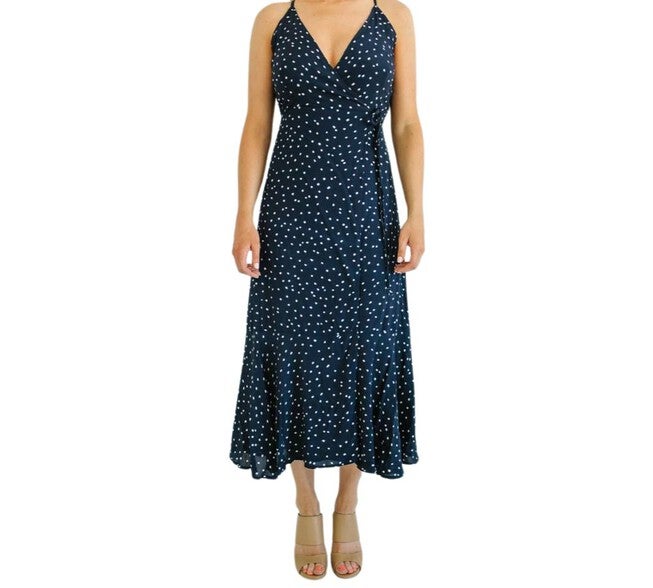 THAT'S A WRAP MAXI DRESS IN NAVY, Navy / Royal Blue, hi-res image number 0