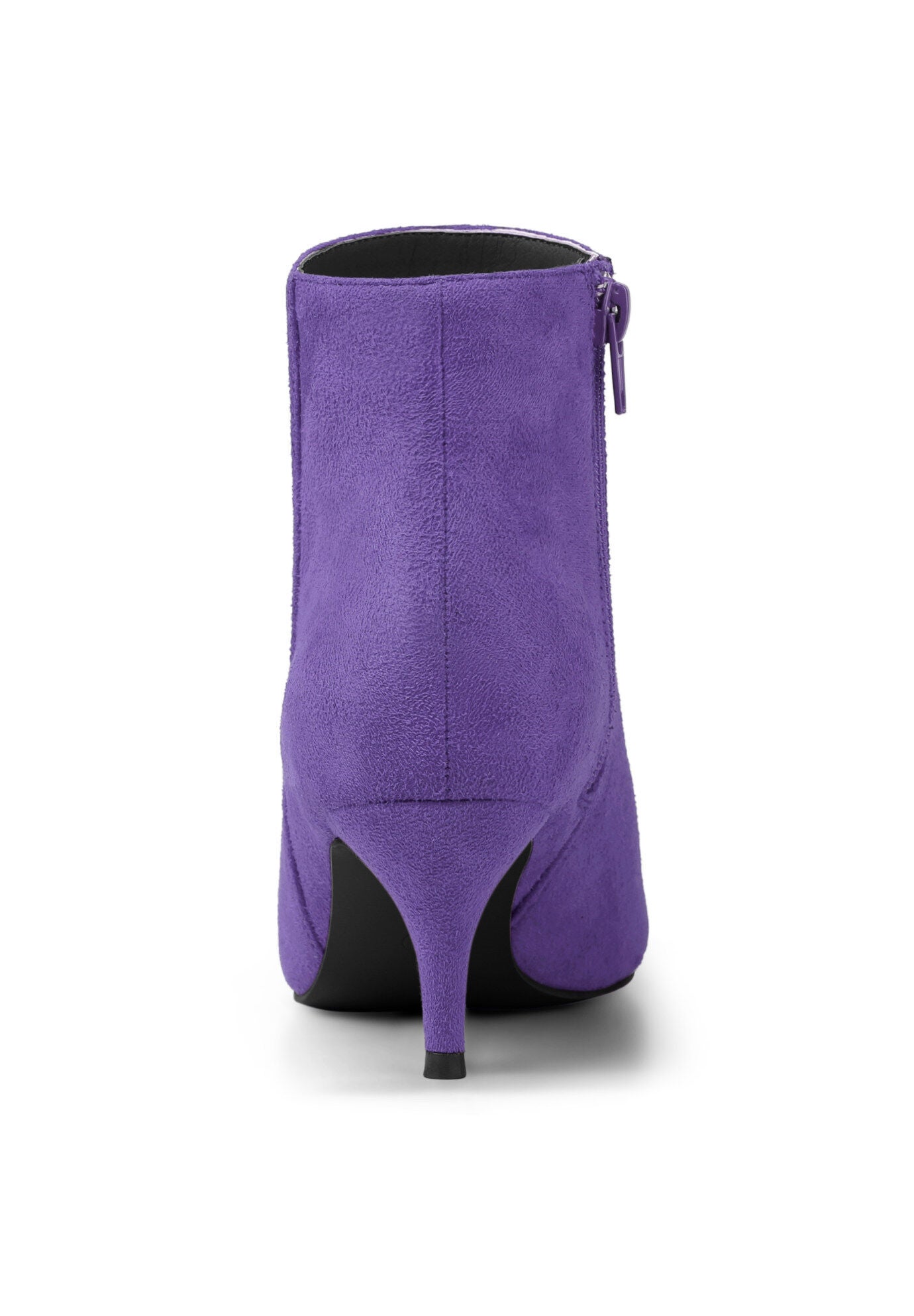 POINTED TOE KITTEN HEEL ZIP BOOTIES, Deep Purple / Purple, alternate image number 2