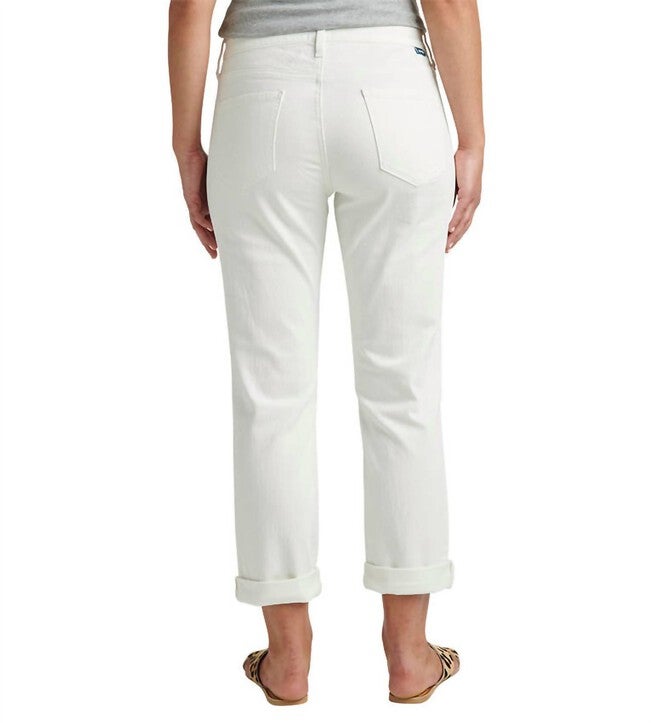 CARTER GIRLFRIEND MID RISE JEAN IN WHITE, , alternate image number null