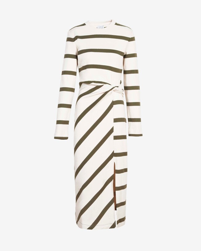 Cody Dress, CreamFern Wide Stripe / Cream, alternate image number null