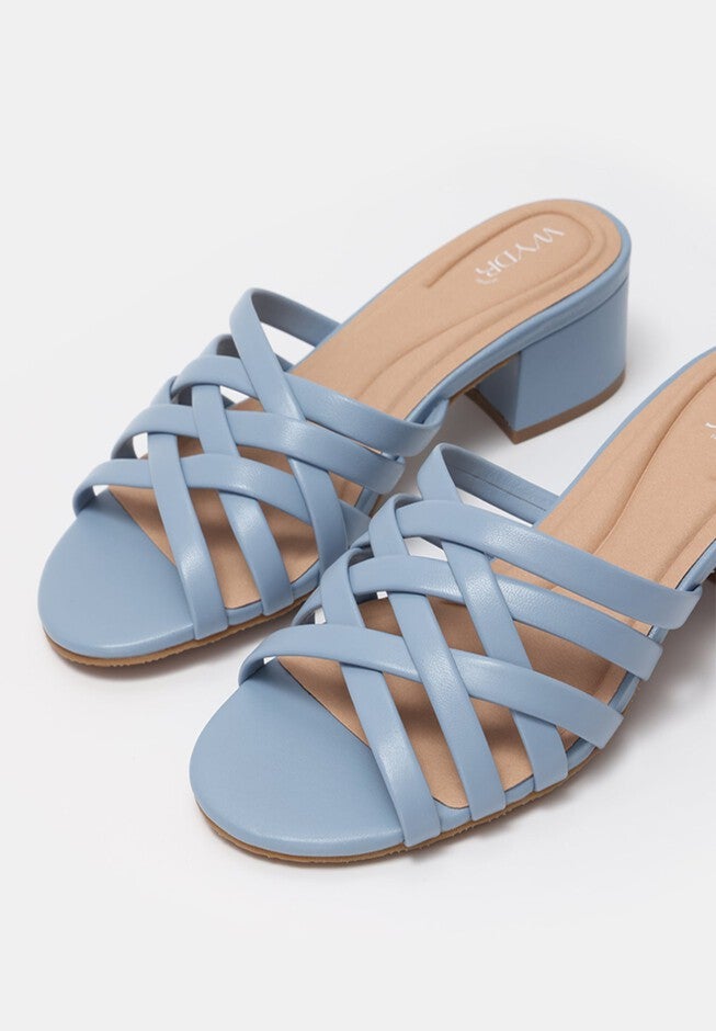 Gigi Block Heel Woven Sandals, Denim Blue / Dark Wash, alternate image number null