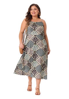 Bohemian Sleeveless Spaghetti Strap Midi Summer Dress