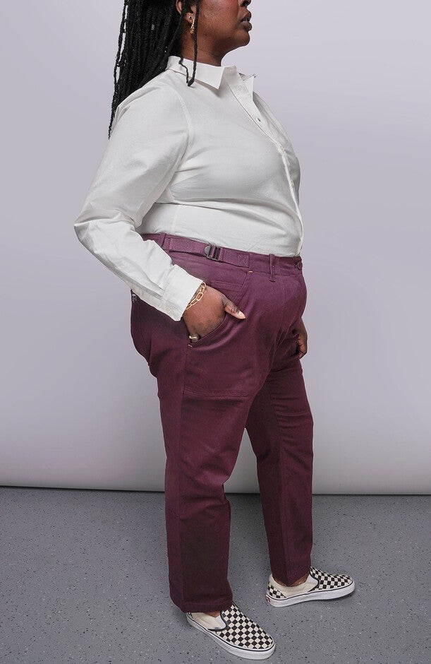 The Essential Cotton Twill Utility Pant, Merlot / Burgundy, alternate image number 1