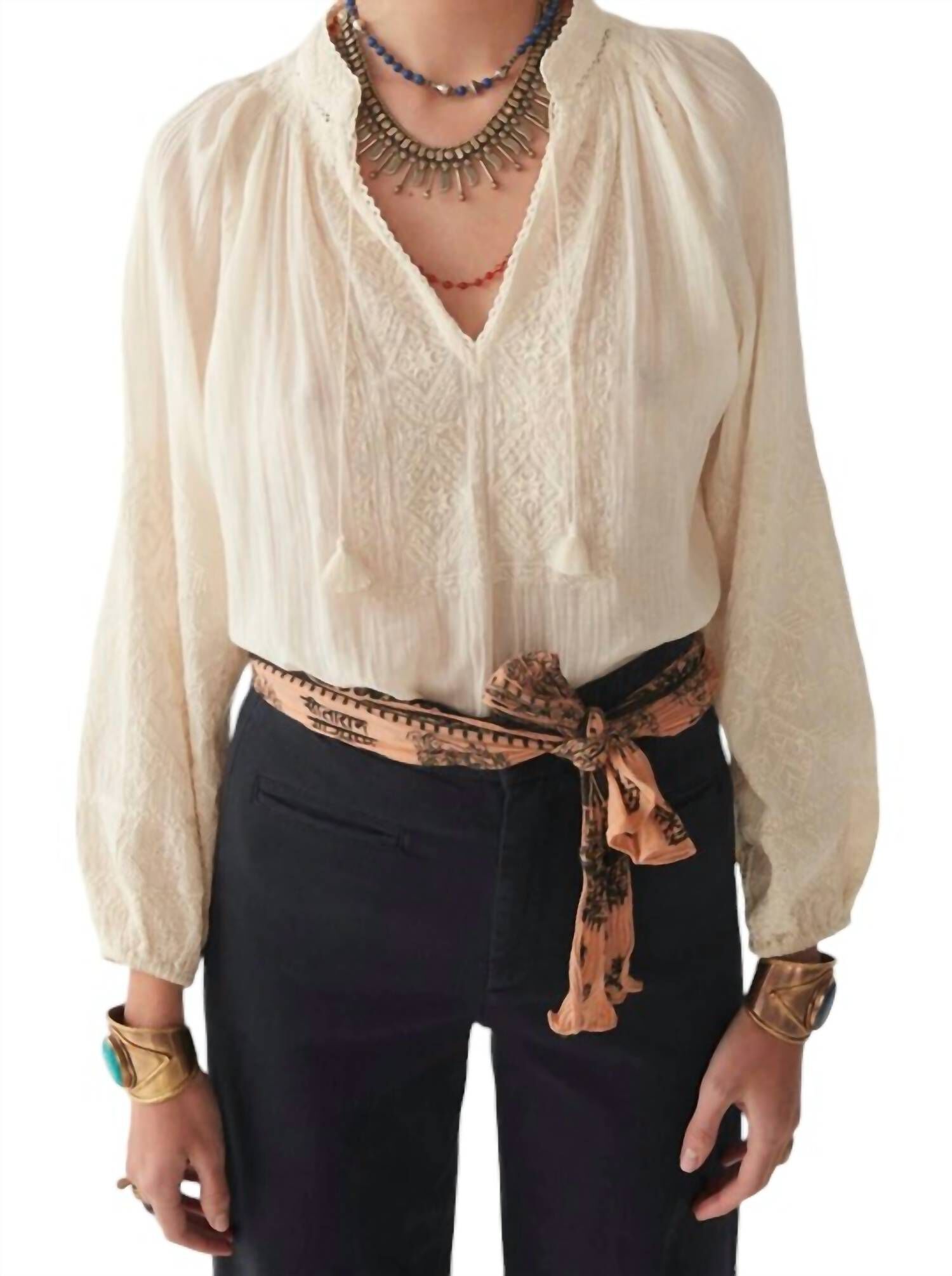 CORSICA SANDRINE BLOUSE TOP, Off White / White, hi-res image number 0