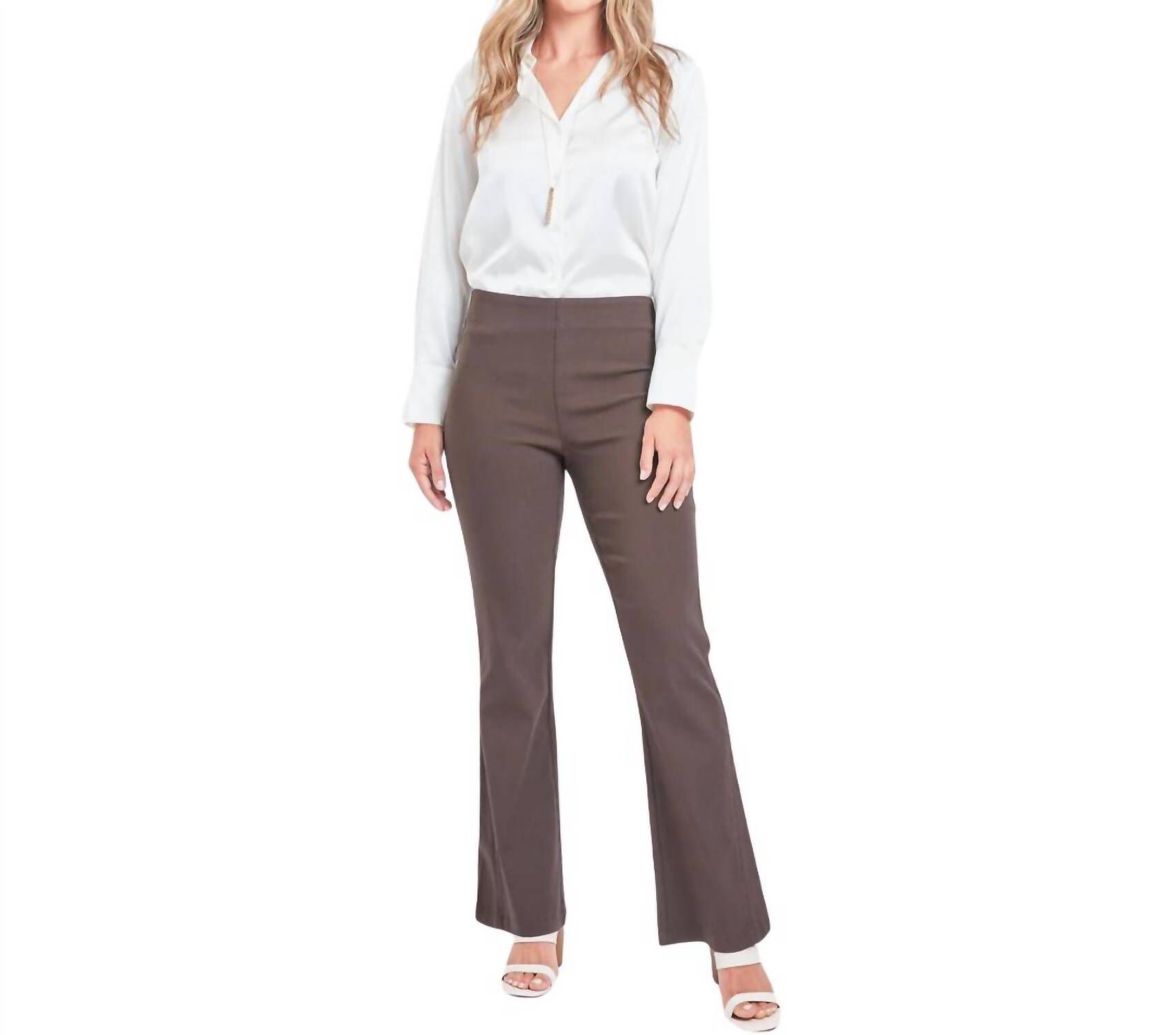 MISSY PULL ON BOOTCUT PANTS, Clove / Brown, hi-res image number 0