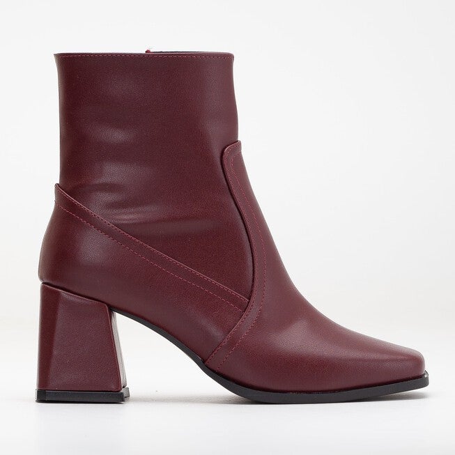 MAYA - BURGUNDY MATT ANKLE BOOTS, BURGUNDY / Burgundy, hi-res image number 0