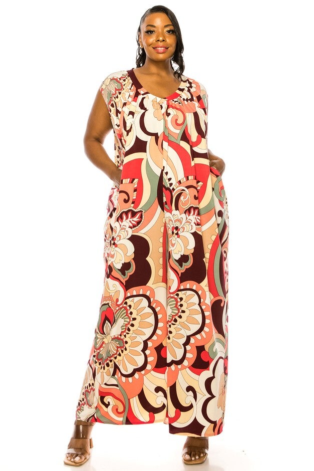 ASHLYN SLEEVELESS POCKET JUMPSUIT, Blush / Beige, hi-res image number 0