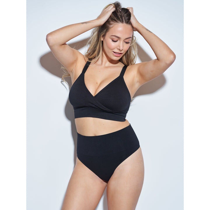 HIGH RISE SMOOTHING THONG, Onyx / Black, alternate image number 1