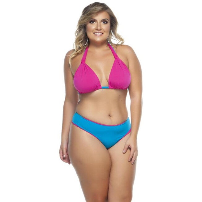 Reversible Thong Bikini Bottom, Blue Greek Lollipop / Azure Blue, hi-res image number 0