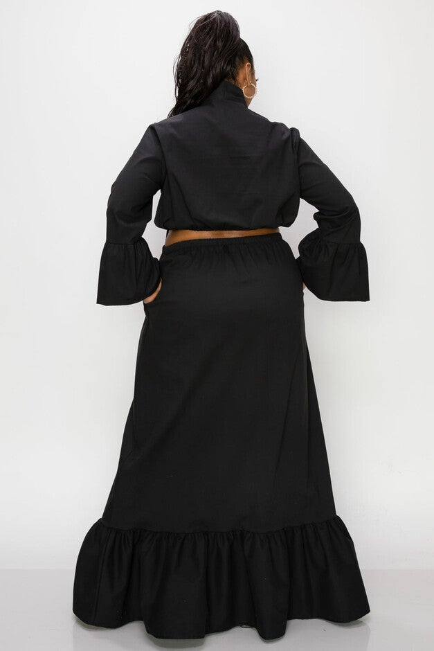 POPLIN BELL SLEEVE TOP AND SKIRT SET, , alternate image number 4