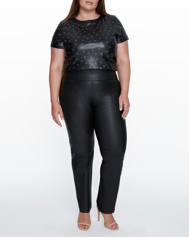 Jude Recycled Leather Tee, Black / Black, alternate image number 1