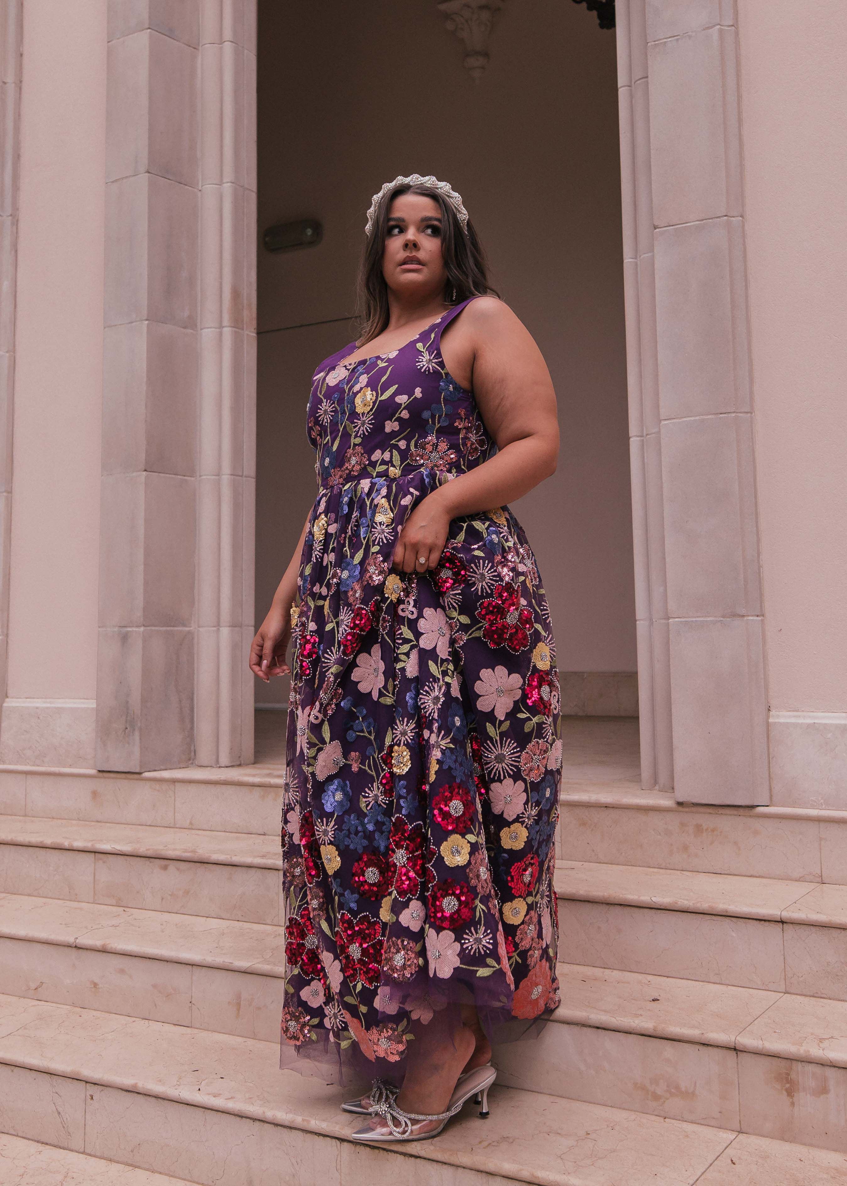 Jasmine Dress, Royal Purple / Purple, alternate image number 3
