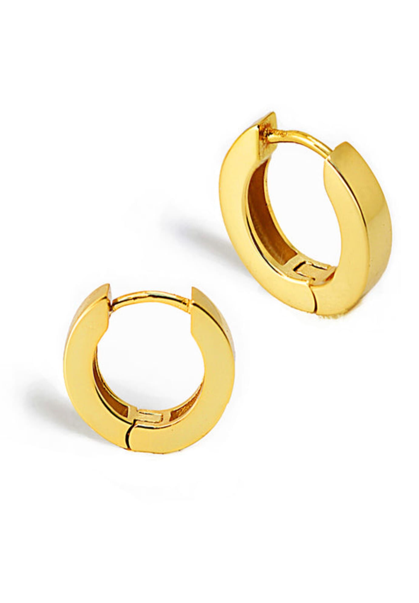 ESSENTIAL Small Huggies Earrings, Gold / Gold, hi-res image number 0