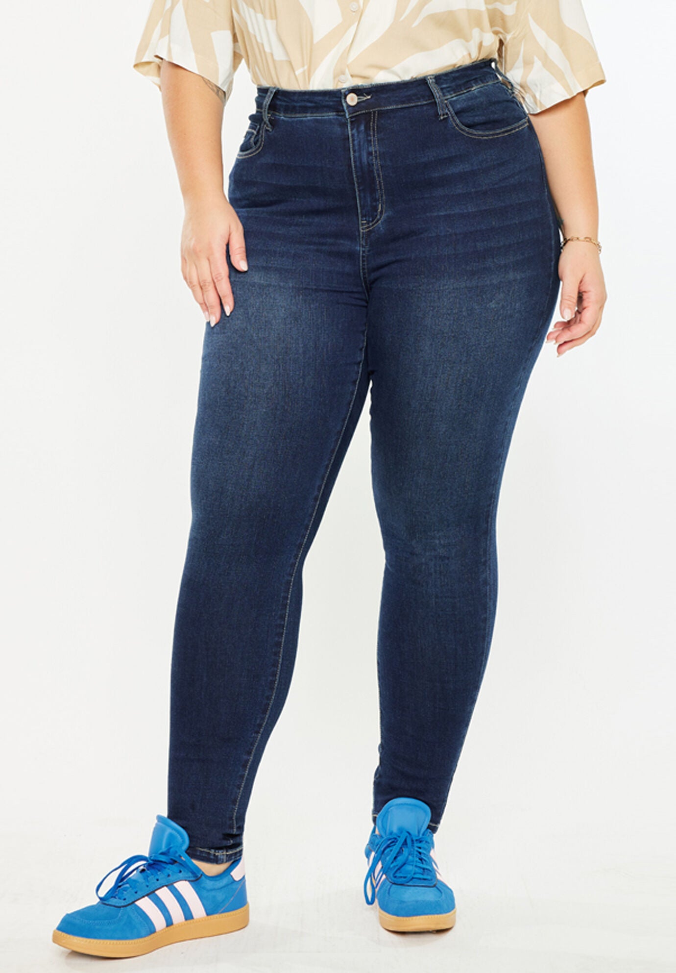 Bluebird Essentials High Rise Super Skinny Jeans (Plus Size), Dark Wash / Dark Wash, alternate image number 1