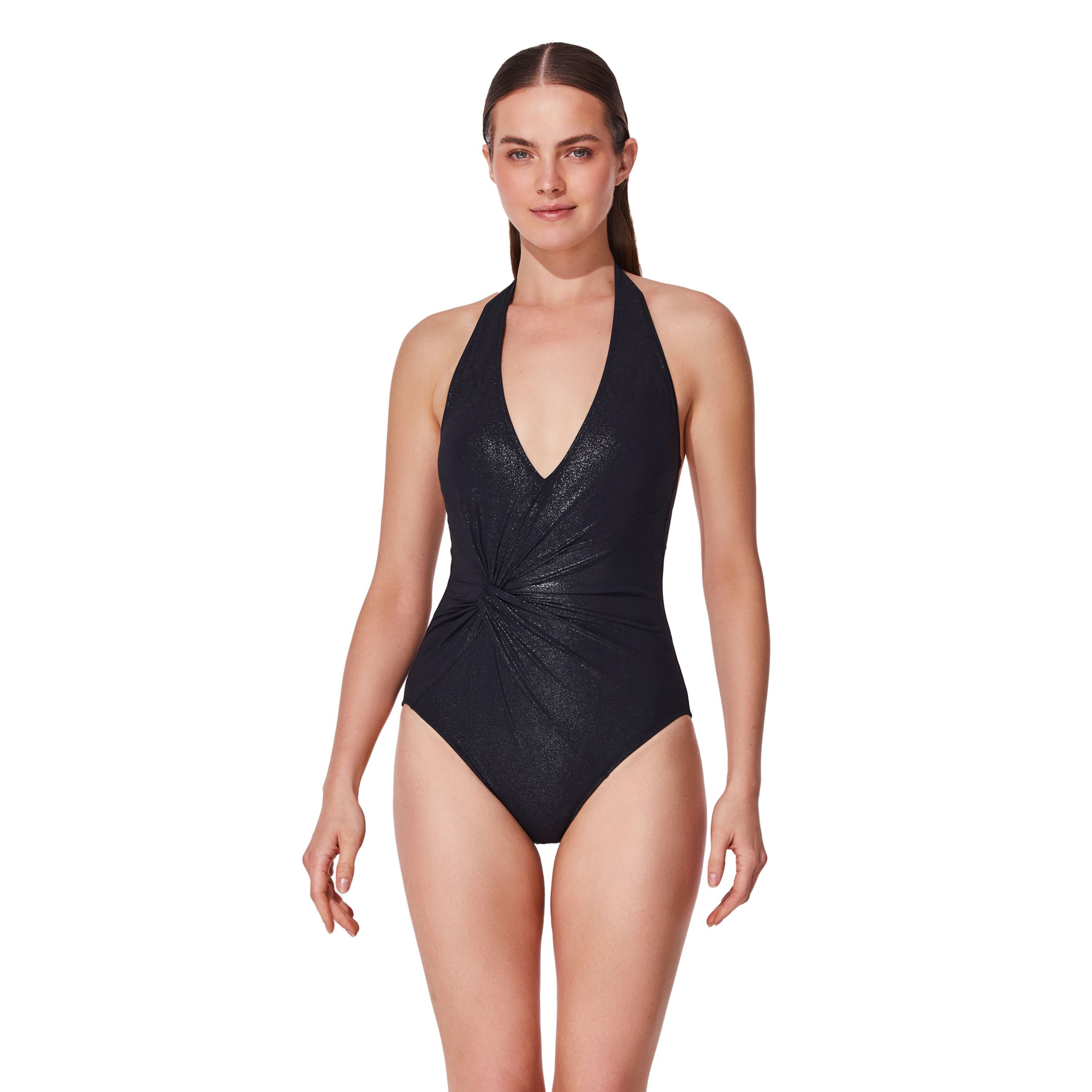 Pretty Women Halter One Piece, Black / Black, hi-res image number 0