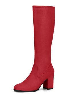 Block Heel Knee High Boots