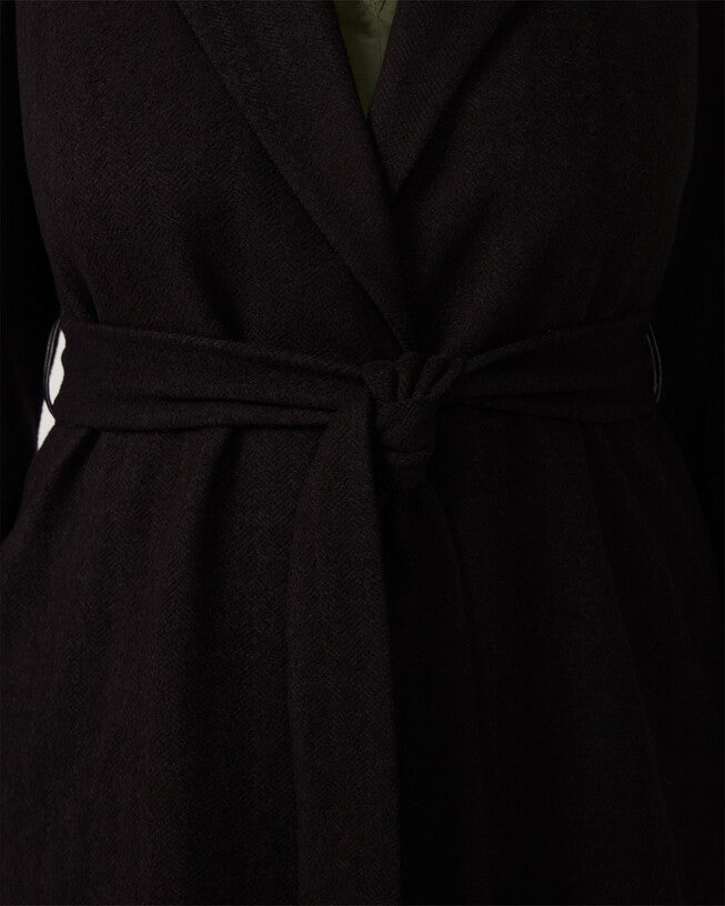 CHARMED ROBE COAT, Black / Black, alternate image number 4