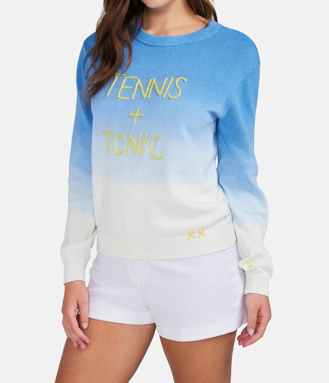 TENNIS & TONIC BARRETT SWEATER IN CHAMBRAY DIP DYE, , alternate image number null