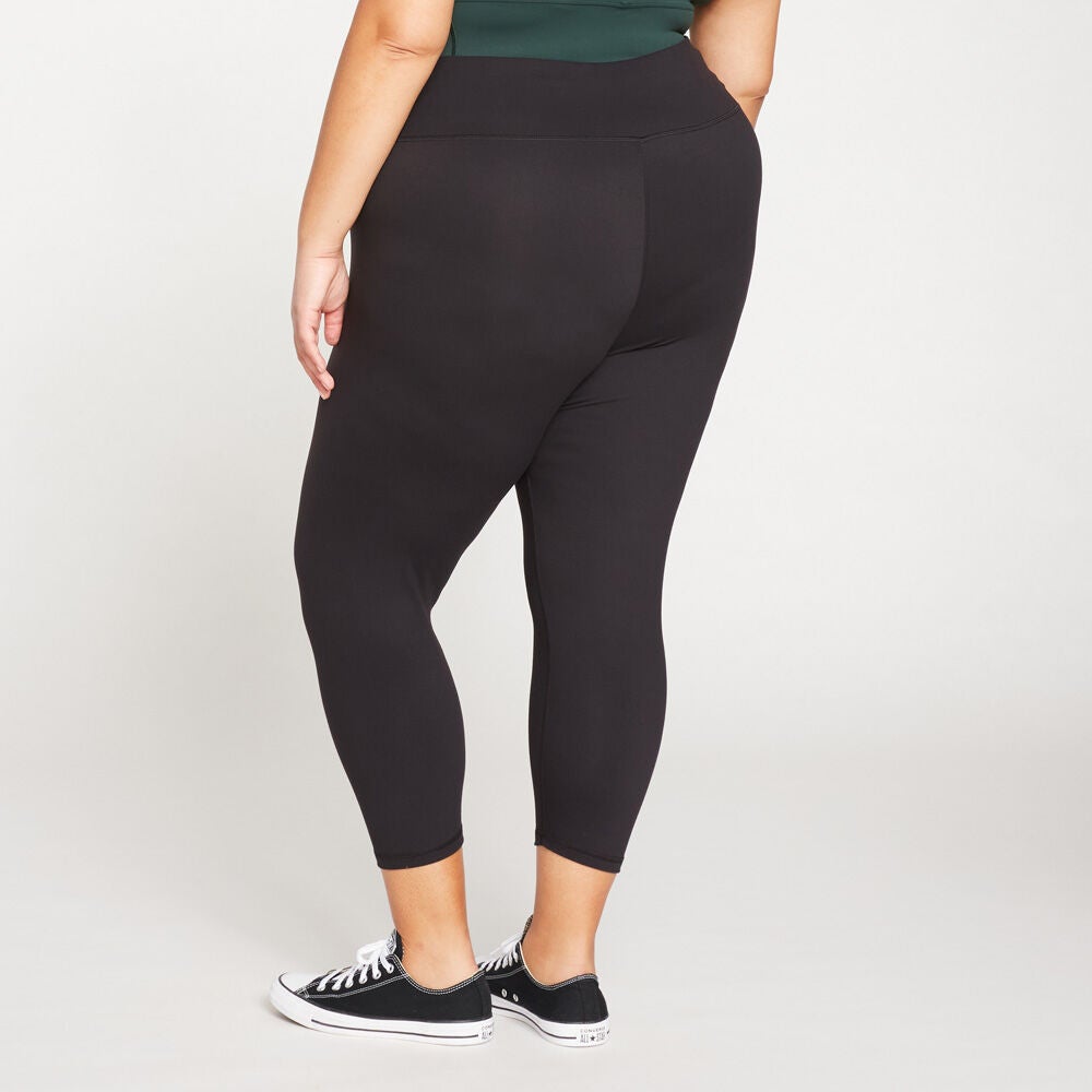 Universal Standard Womens Plus Next-to-Naked Cropped Legging, Black / Black, alternate image number 2