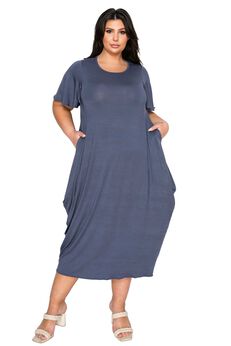 Liz Flutter Sleeve Pocket Dress