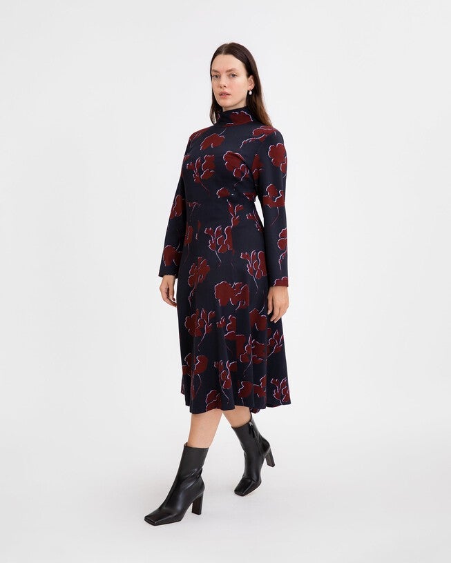 Thea Dress, Dark NavyMulberry Multi / Navy, alternate image number 3