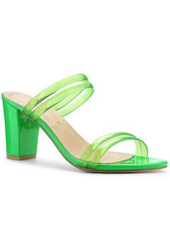 Strappy Slides Mules Block High Heel Sandal