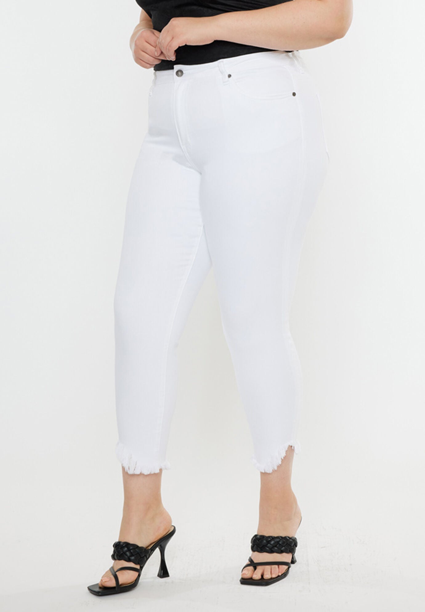Jordana High Rise Ankle Skinny (Plus Size), White / White, alternate image number 3