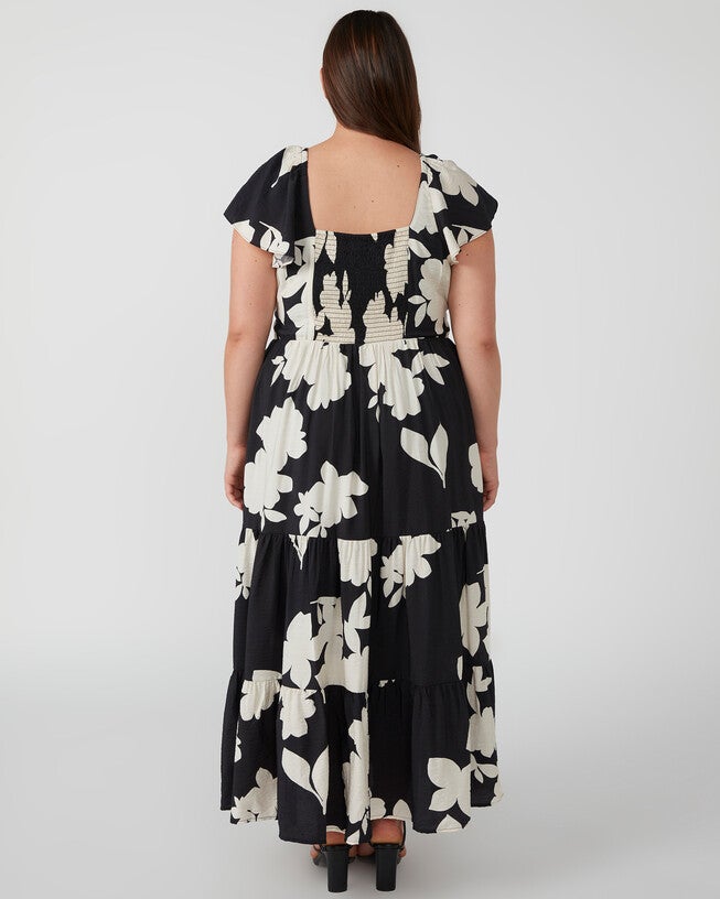 Miranda Midi Dress, BlackCreme / Black, alternate image number null