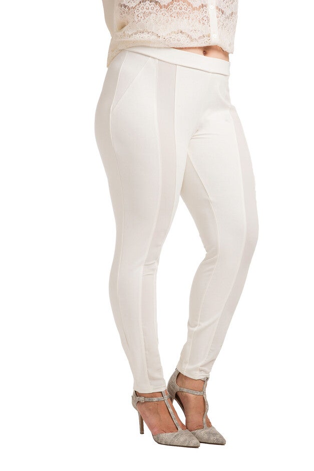 Cindy Ponte Legging with Sheer Panel, IVORY / Ivory, hi-res image number 0