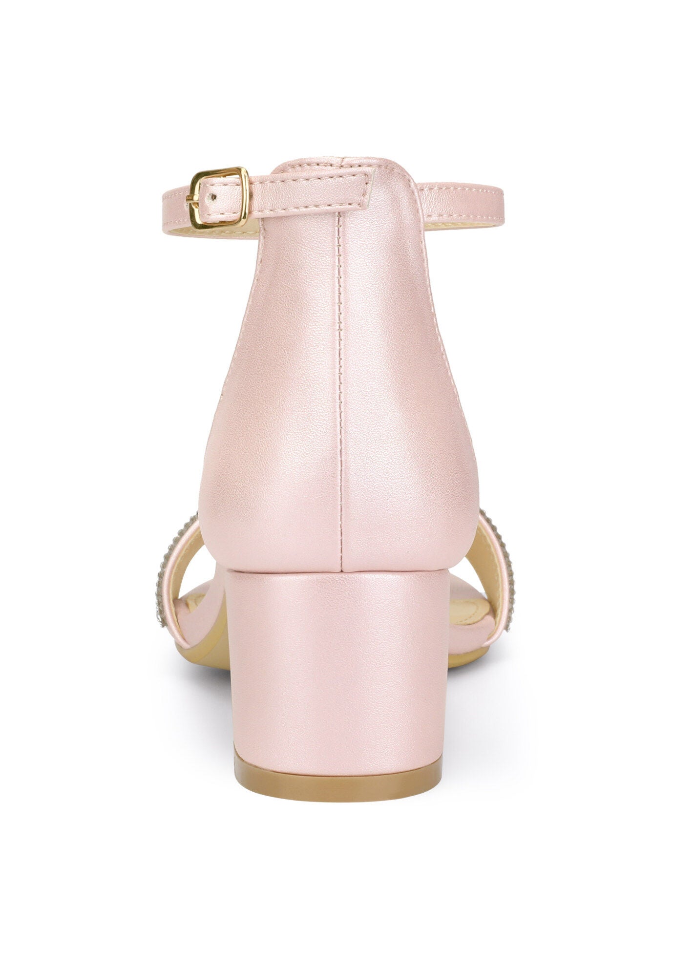 Rhinestone Sparkly Chunky Heels Sandals, Pink / Pink, alternate image number 2