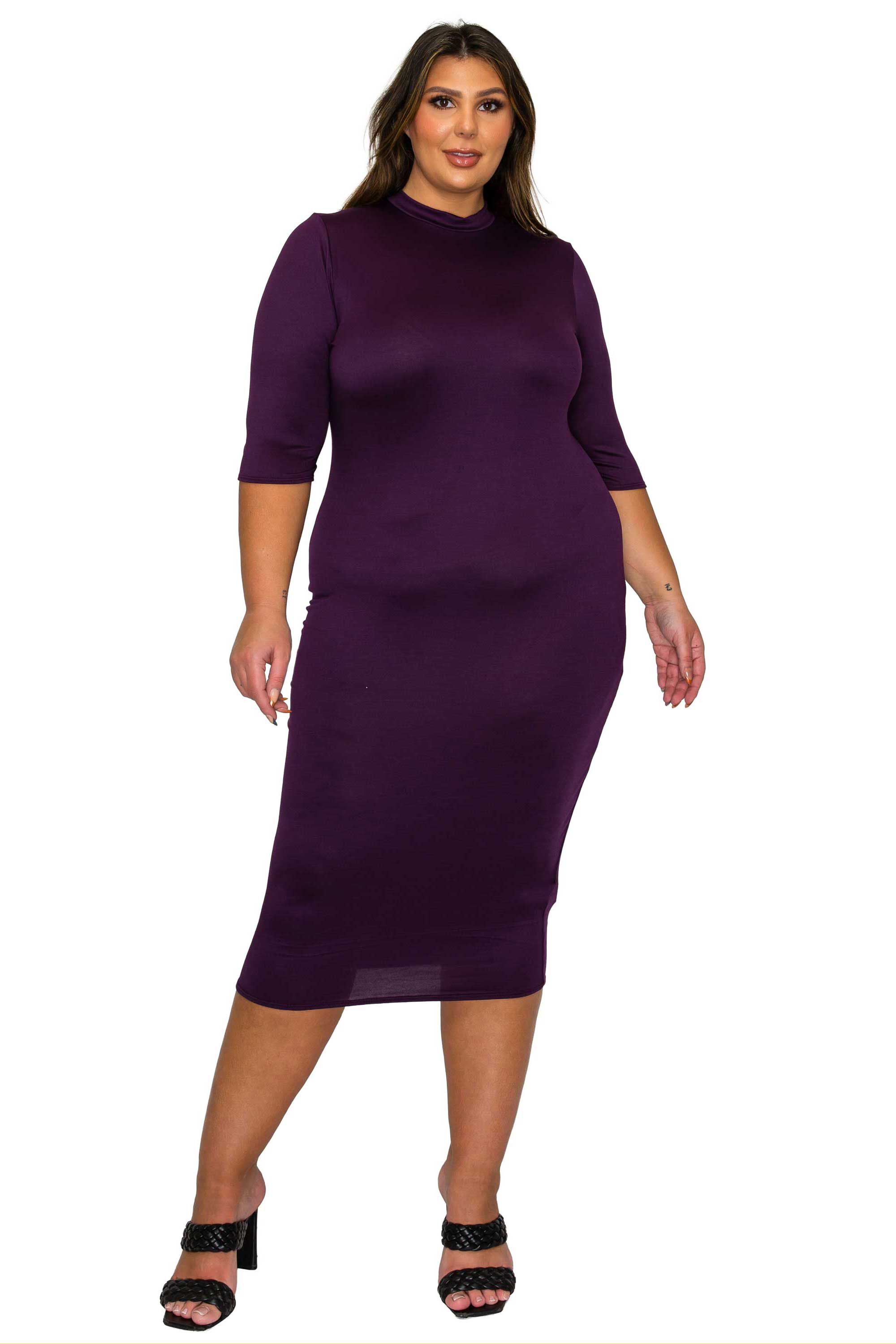 Mona Midi Dress, Eggplant / Purple, hi-res image number 0