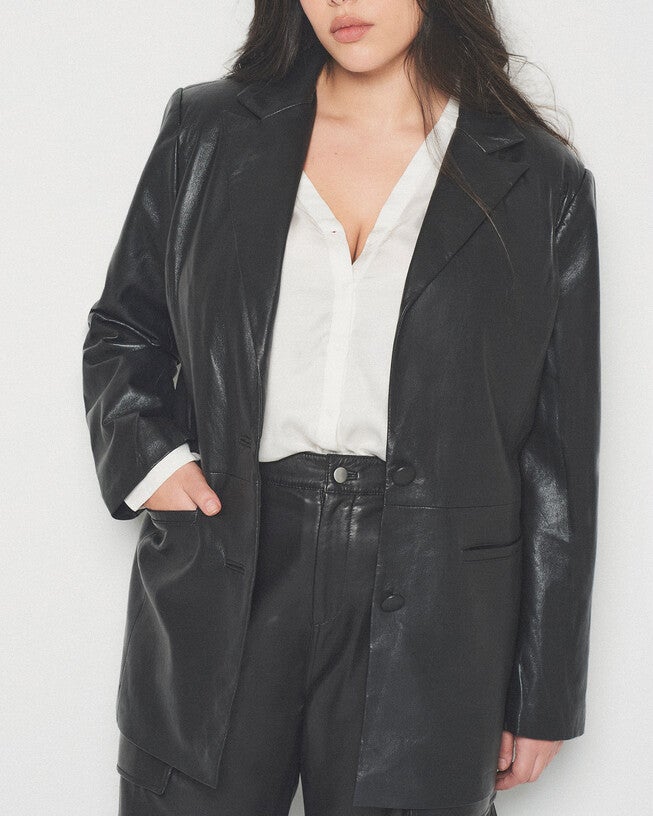 Jordan Recycled Leather Blazer, Black / Black, alternate image number 1