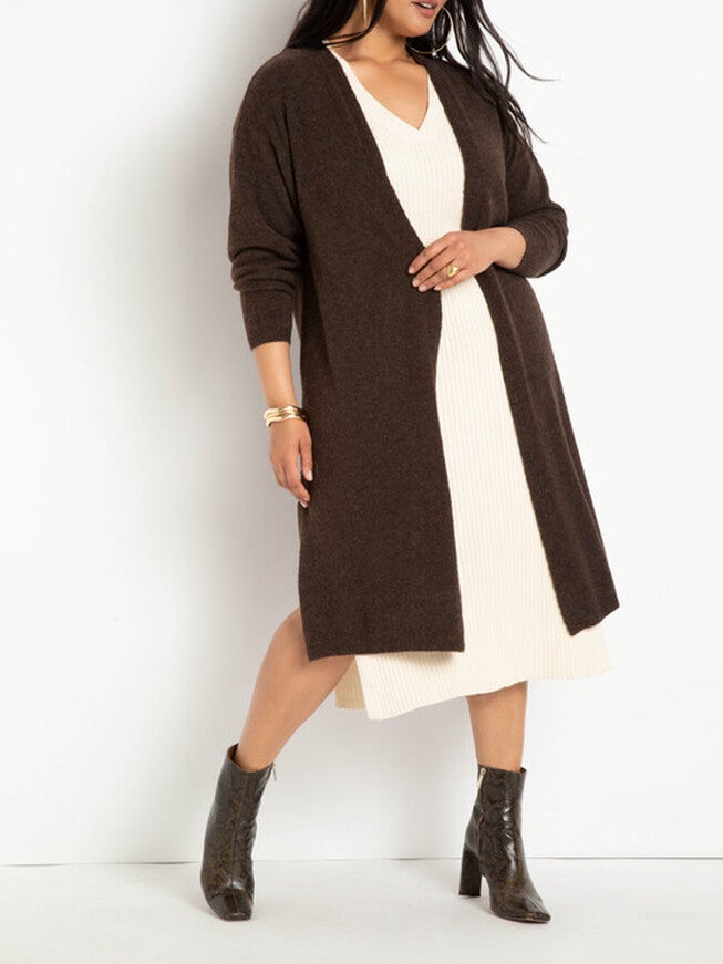 Isla Cardigan Duster, Chocolate Brown / Brown, alternate image number 1