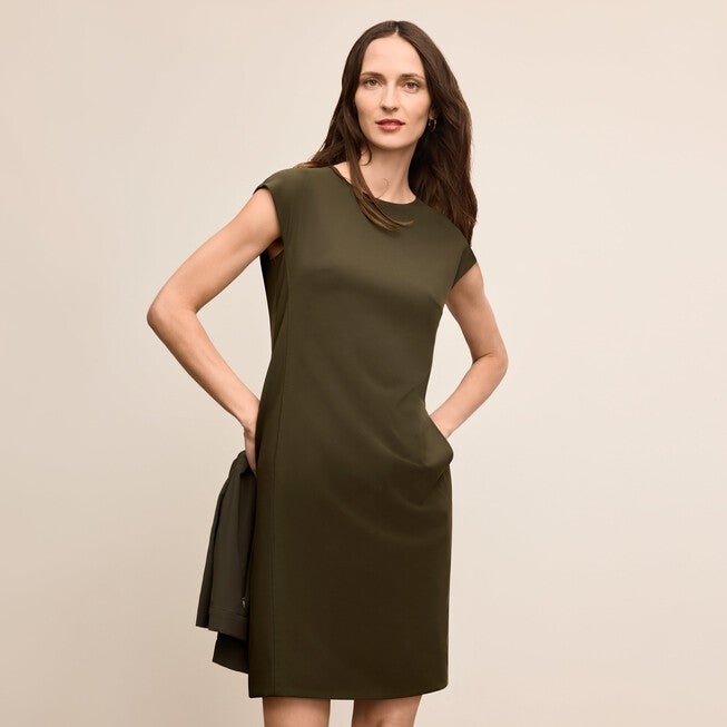 Maaza Travel Dress - OrigamiTech, Olive / Olive Green, hi-res image number 0