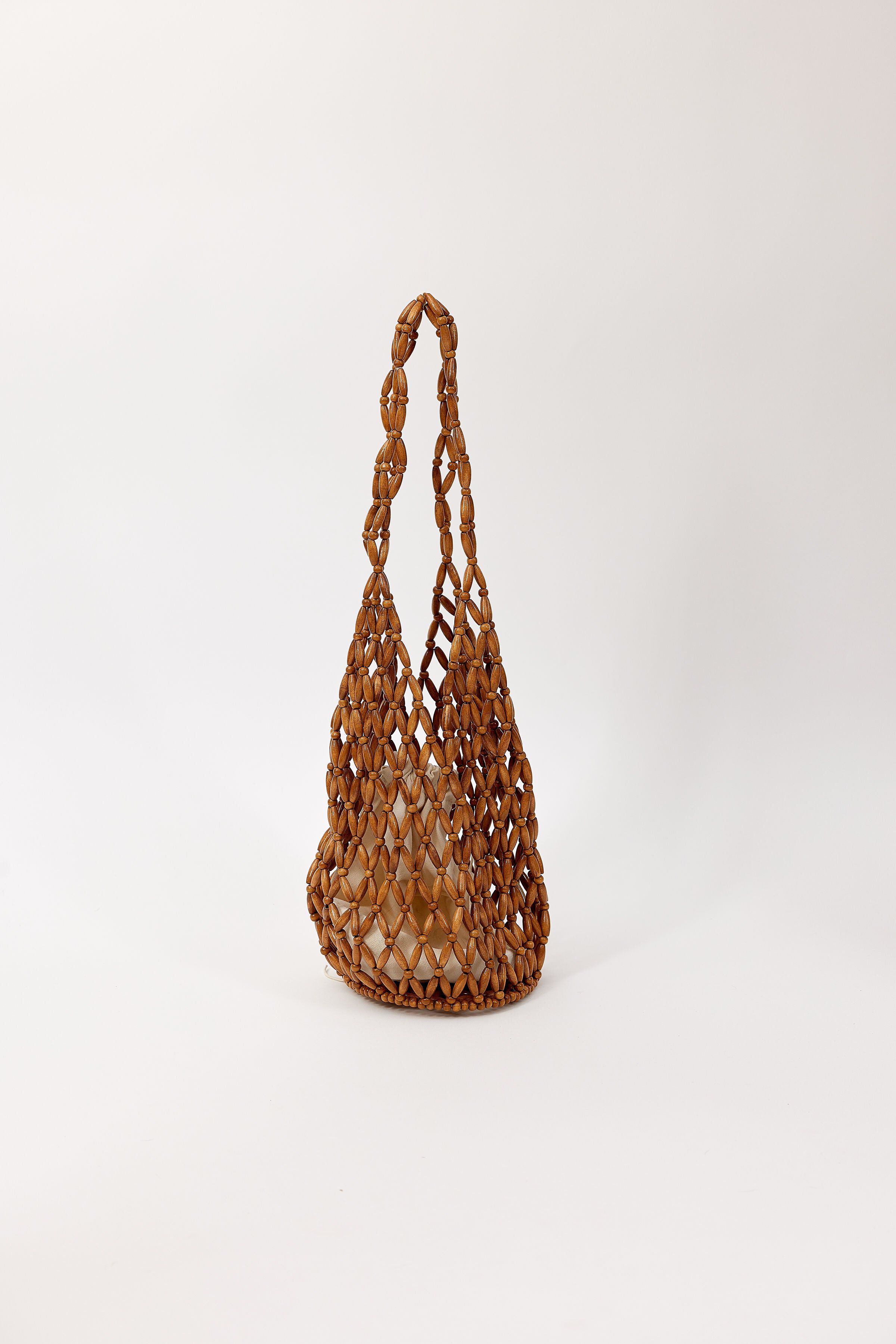 Aria Beaded Tote, Brown / Brown, hi-res image number 0