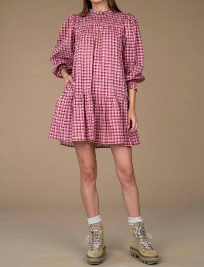 LUCY DRESS IN BIG SKY PLAID, Big Sky Plaid / Red, hi-res image number null