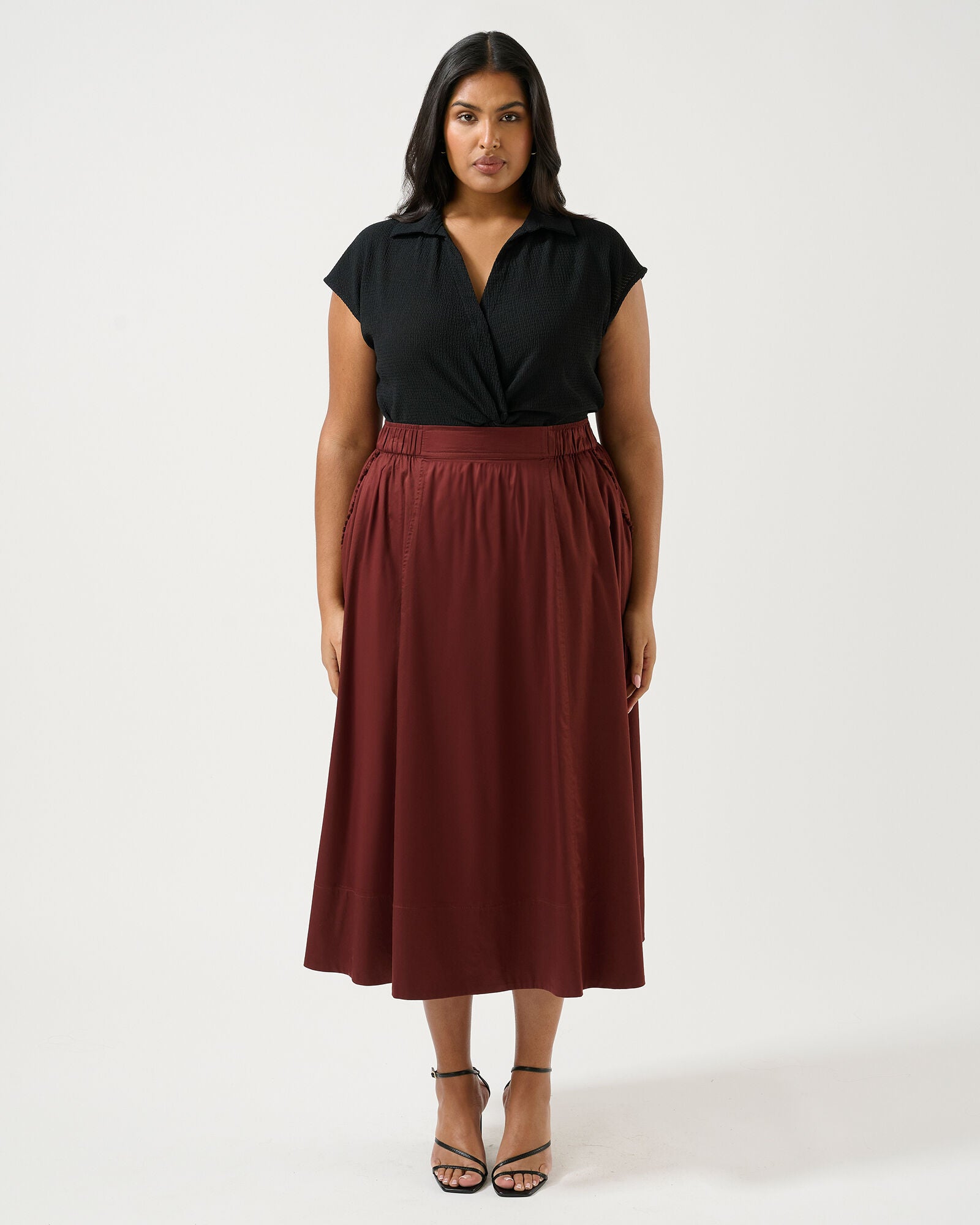 Sahara Breeze A Line Cotton Skirt, Mahogany / Brown, hi-res image number 0