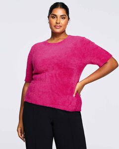 Nora Fuzzy Short Sleeved Knit