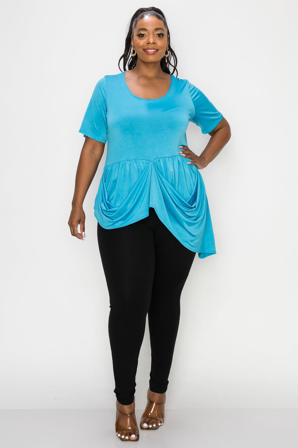 SAVANNAH DRAPED PEPLUM TOP, , alternate image number 6