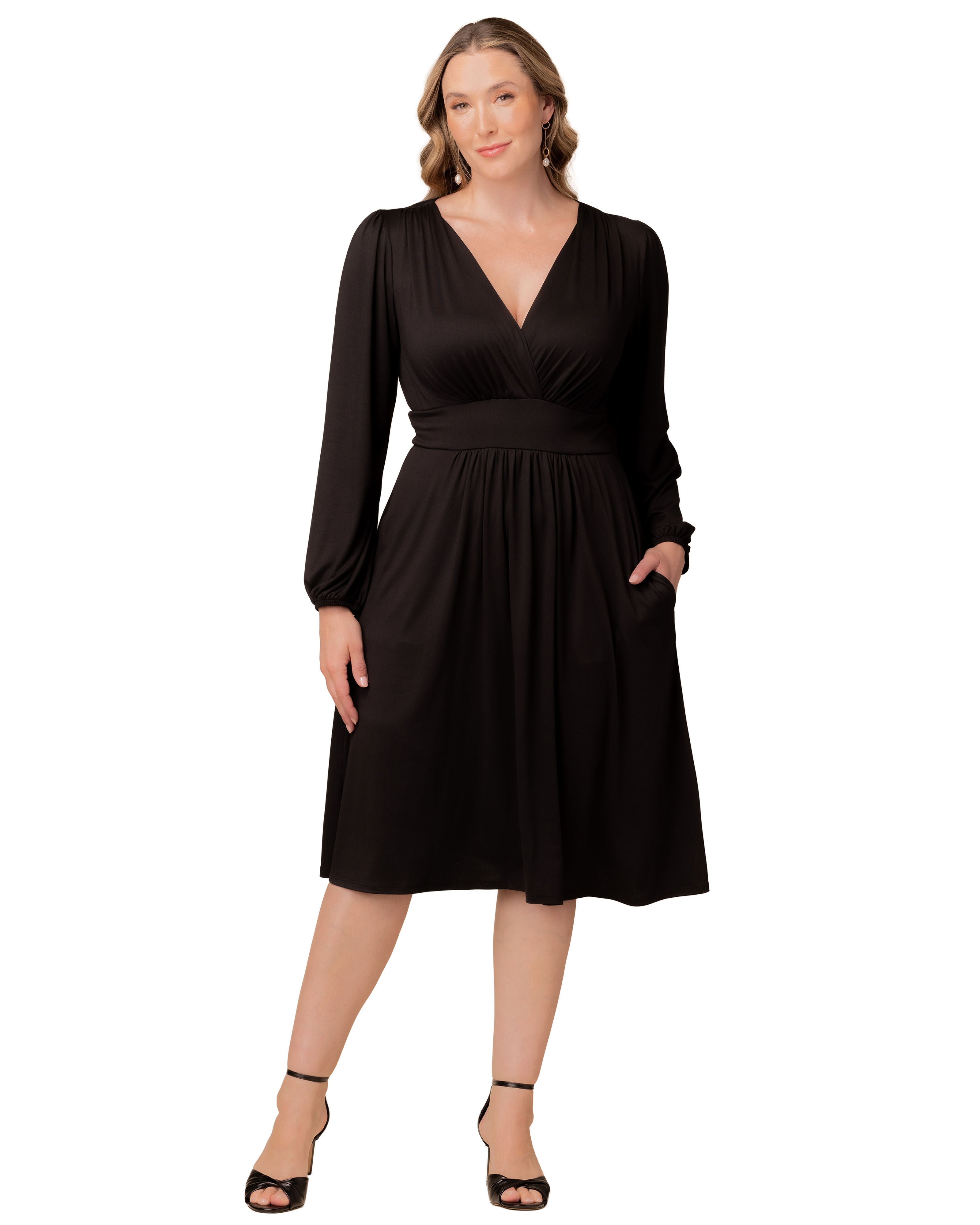 Diana Long Sleeve Dress, BLACK NOIR / Black, hi-res image number 0