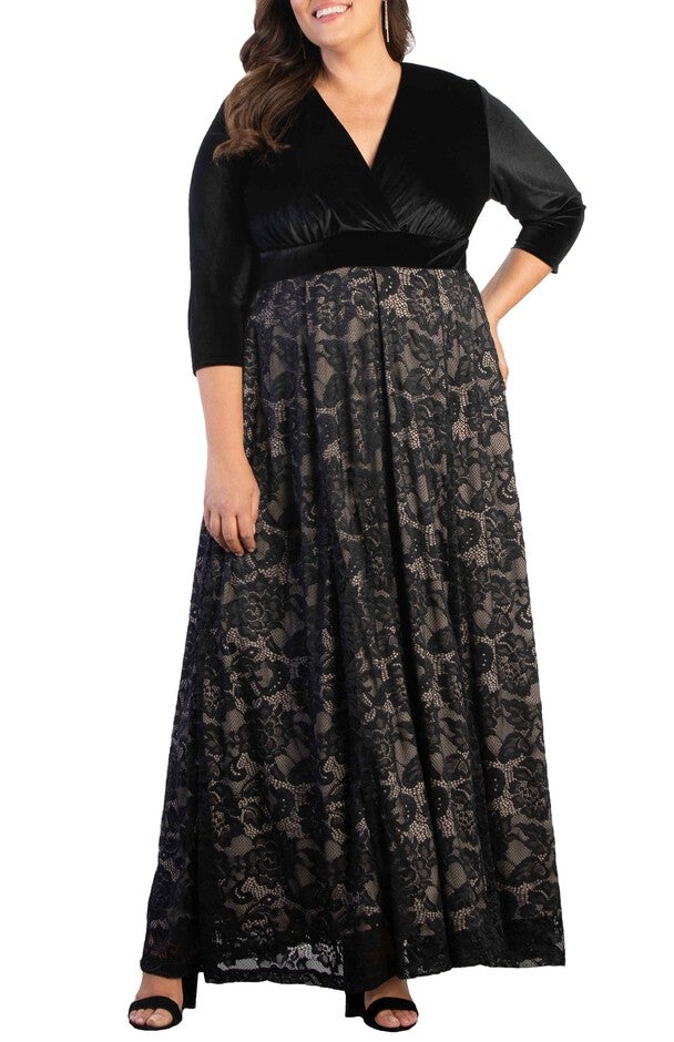 Victoria Velvet Evening Gown, ONYX / Black, hi-res image number null