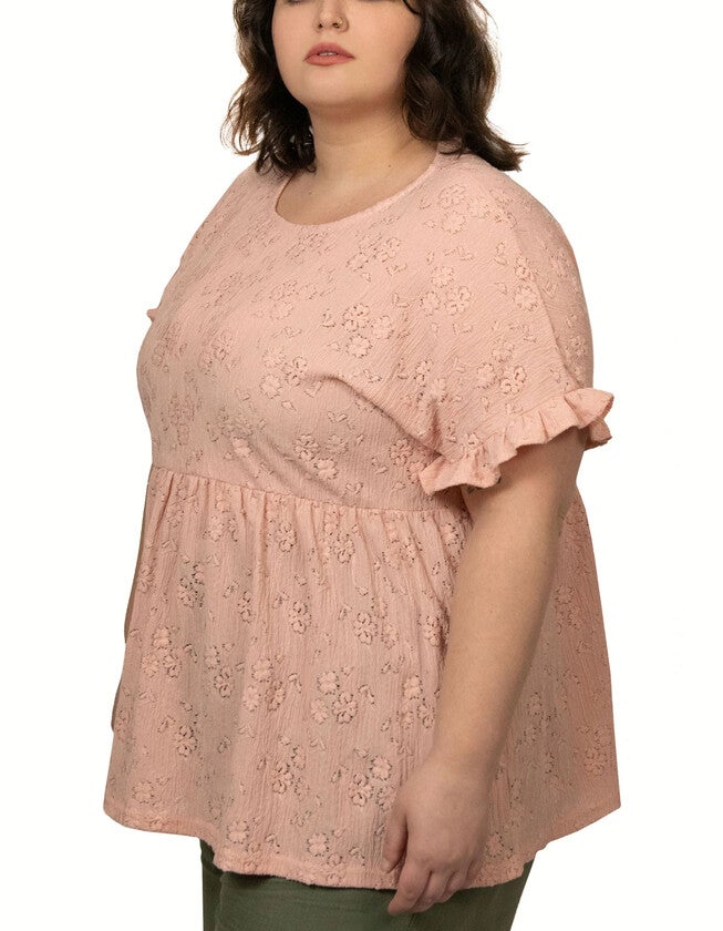 Agnes Floral Motif Blouse Pink, Pink / Pink, hi-res image number 0
